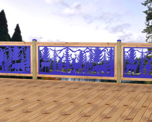 80"x30" - Deer and Bear Wildlife Landscape Fence/Gate Panel Insert
