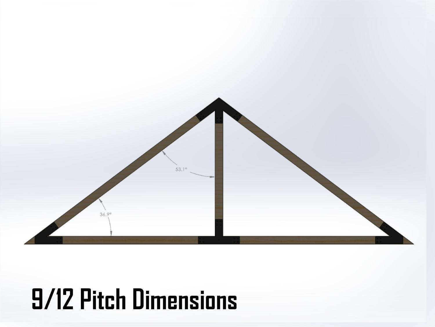 King Truss Industrial Bracket Set, For 4 Inch Lumber - Madison Iron and Wood