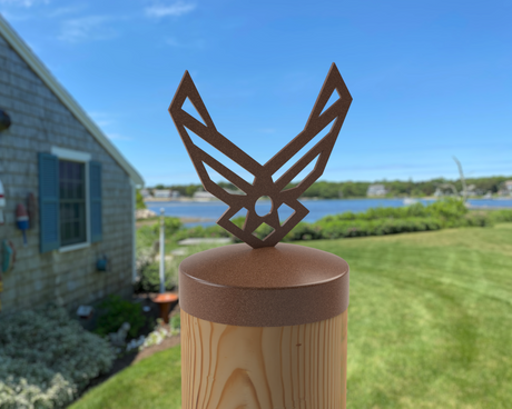 Airforce Logo, Round Post Cap (4x4 Round Post Size) - Madison Iron and Wood