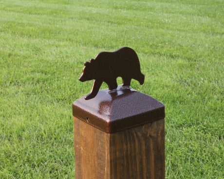 6X6 Bear Walking Post Cap (5.5 x 5.5 Post Size) - Madison Iron and Wood