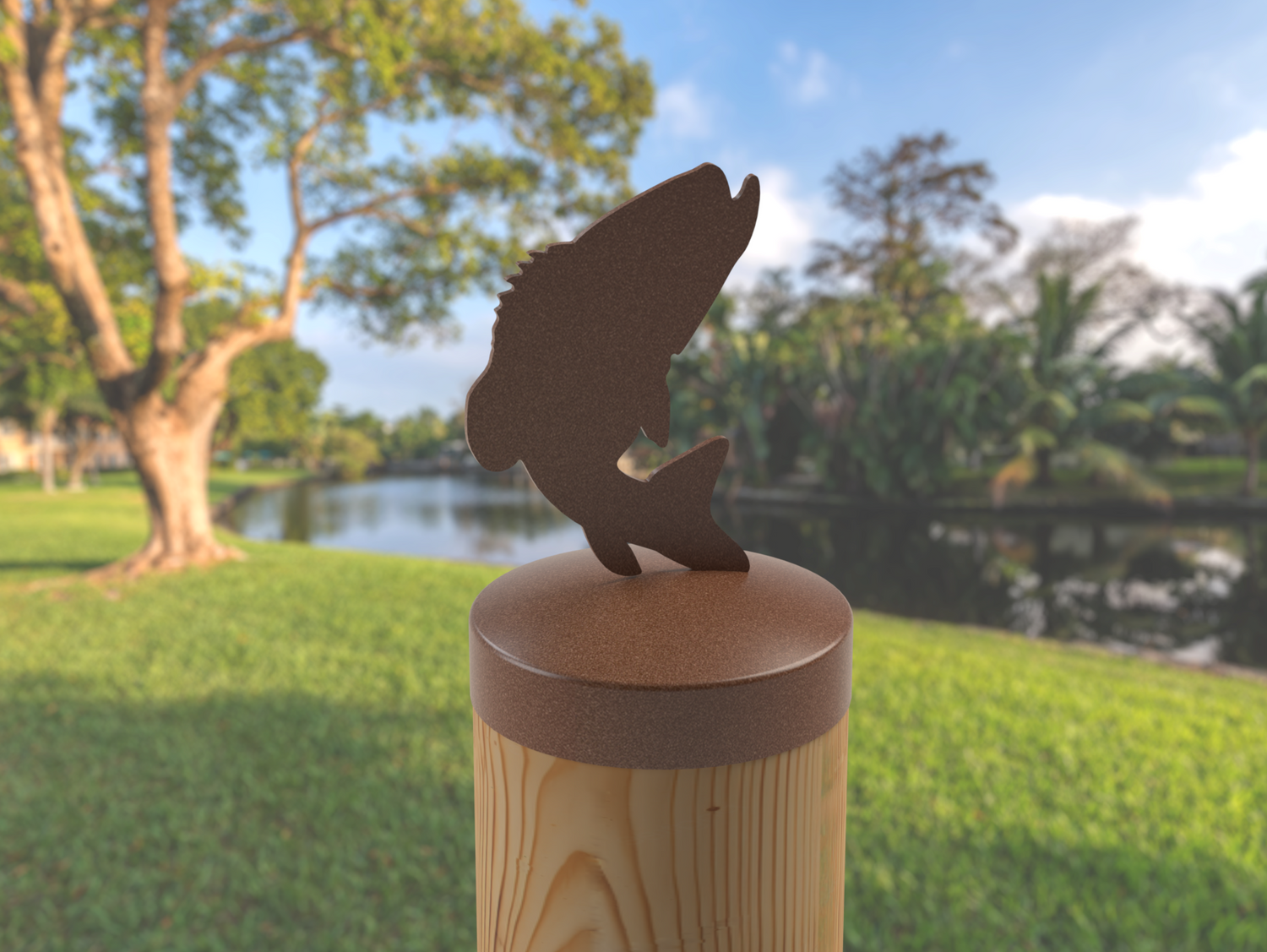 Bass, Round Post Cap (4x4 Round Post Size) - Madison Iron and Wood