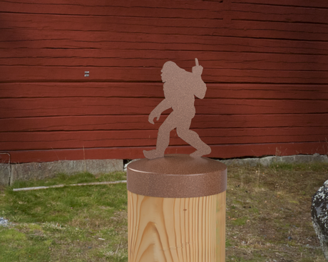 Bigfoot Middle Finger, Round Post Cap (4x4 Round Post Size) - Madison Iron and Wood