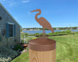 Blue Heron, Round Post Cap (4x4 Round Post Size) - Madison Iron and Wood