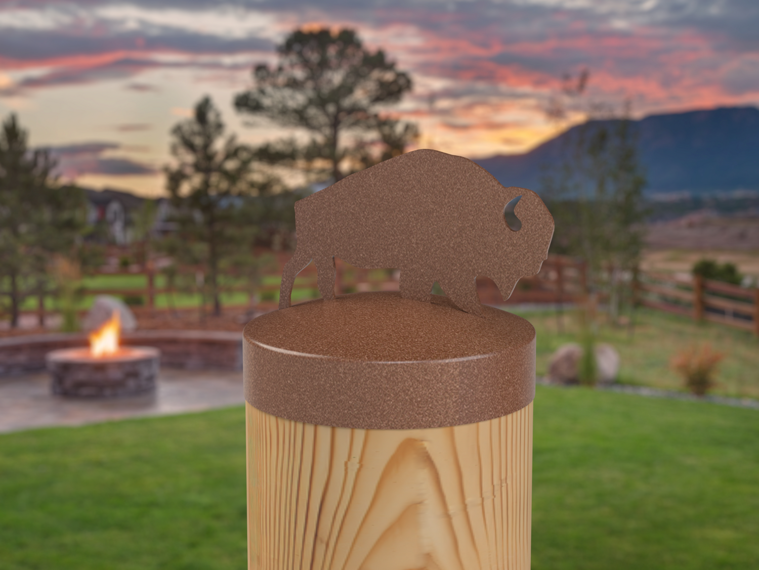 Buffalo, Round Post Cap (4x4 Round Post Size) - Madison Iron and Wood