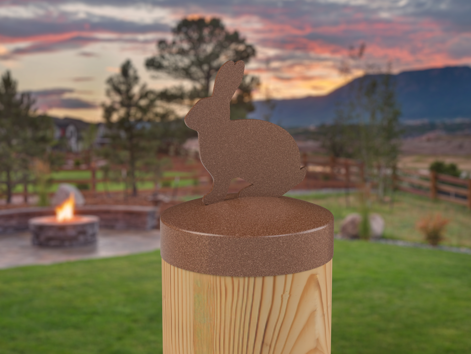 Bunny, Round Post Cap (4x4 Round Post Size) - Madison Iron and Wood