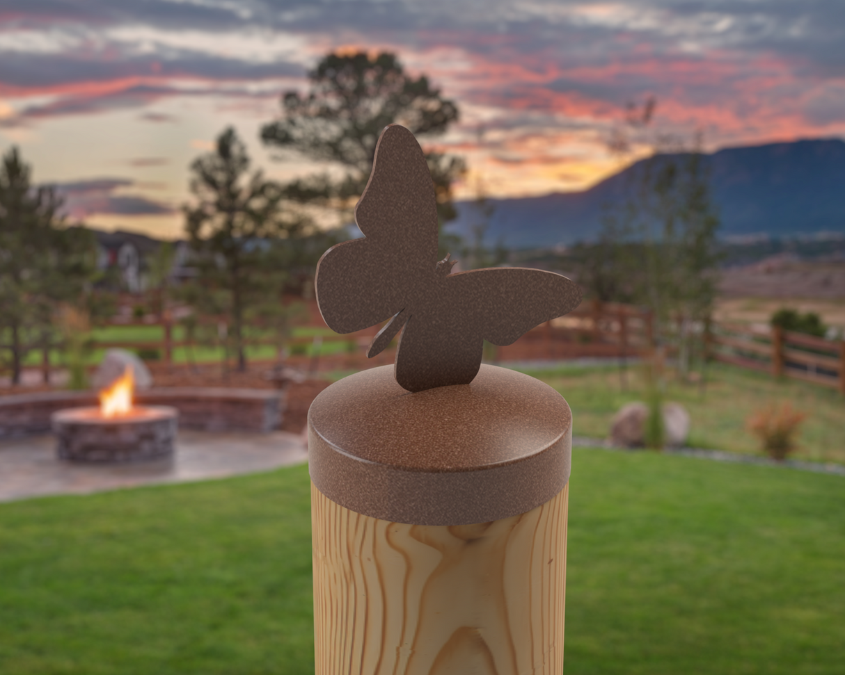 Butterfly, Round Post Cap (4x4 Round Post Size) - Madison Iron and Wood