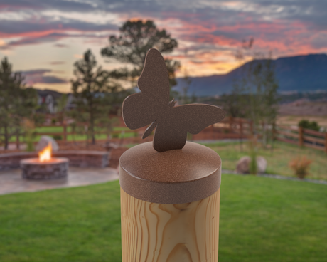 Butterfly, Round Post Cap (4x4 Round Post Size) - Madison Iron and Wood