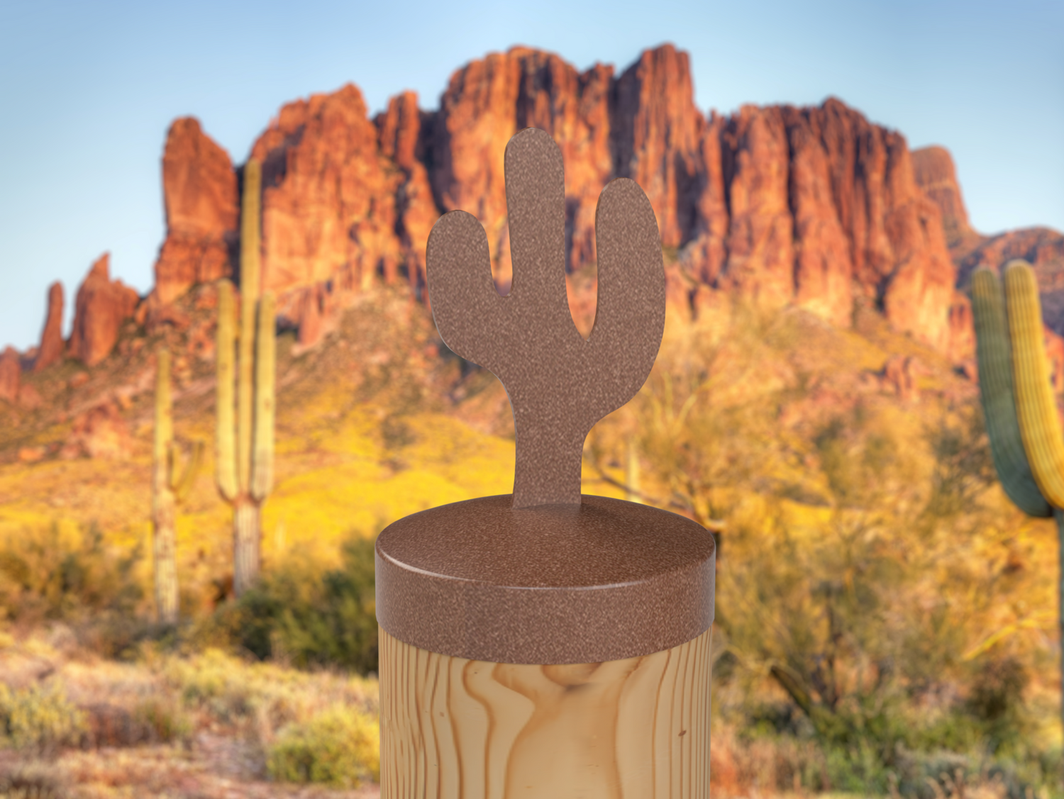 Cactus, Round Post Cap (4x4 Round Post Size) - Madison Iron and Wood