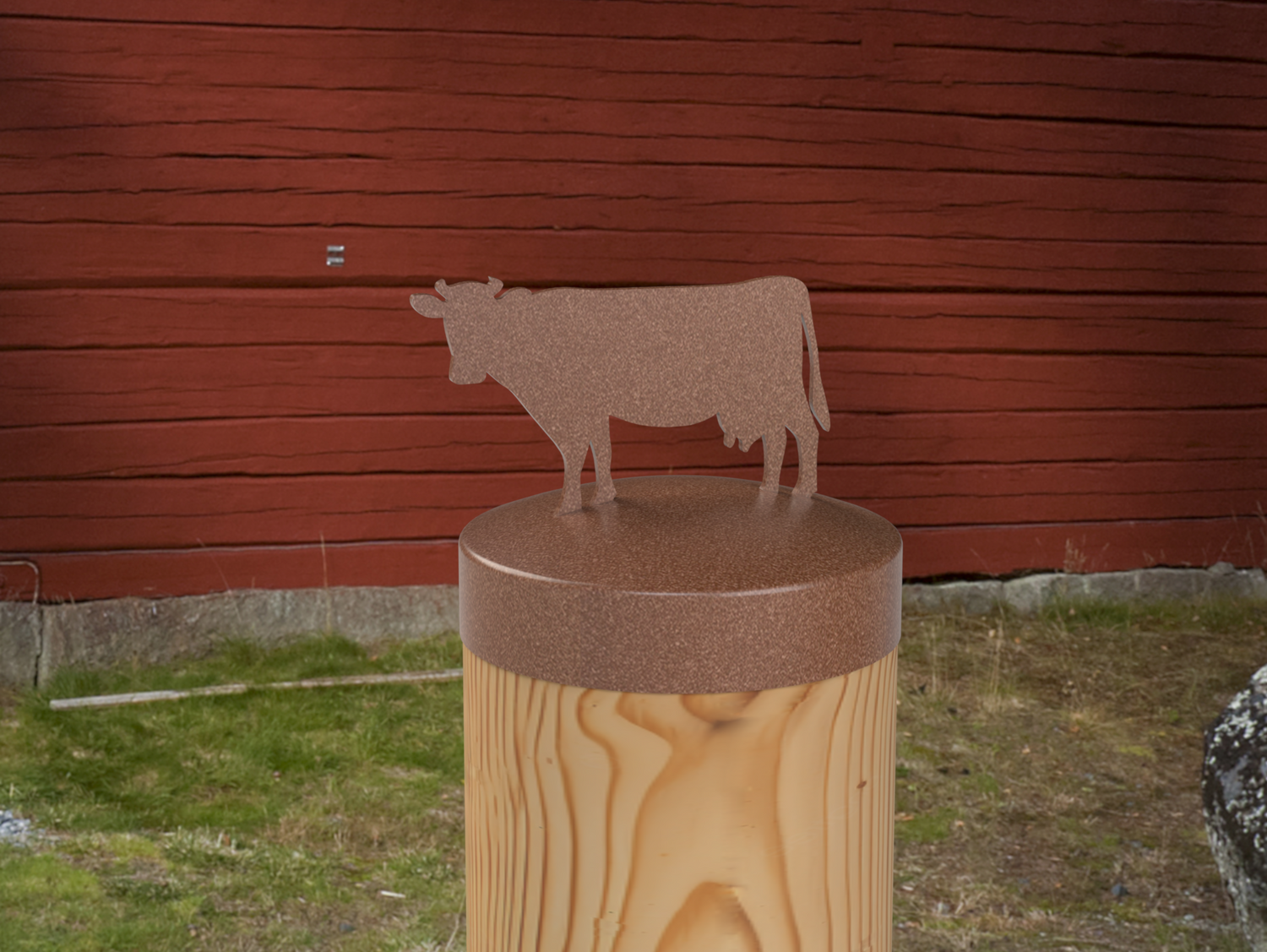 Cow, Round Post Cap (4x4 Round Post Size) - Madison Iron and Wood