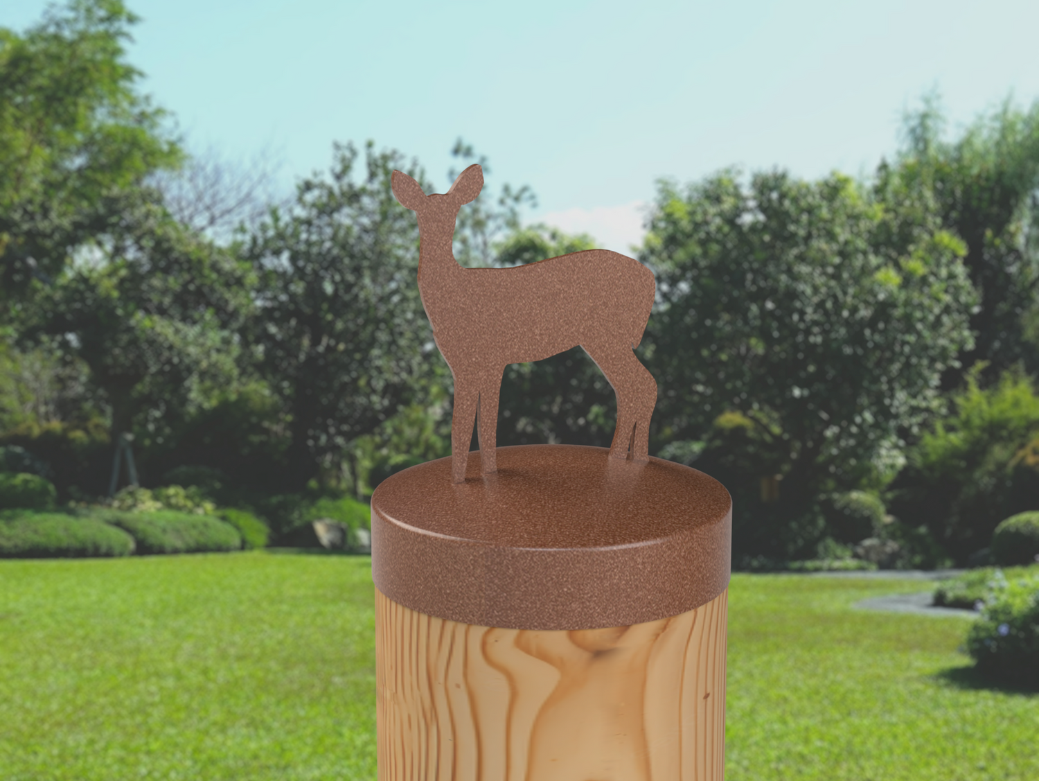 Doe, Round Post Cap (4x4 Round Post Size) - Madison Iron and Wood