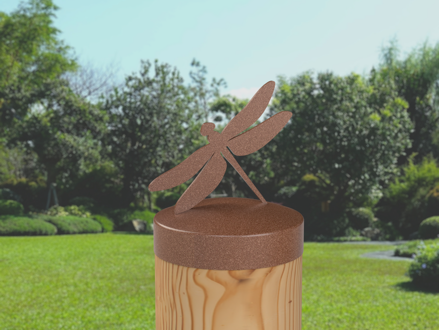 Dragonfly, Round Post Cap (4x4 Round Post Size) - Madison Iron and Wood