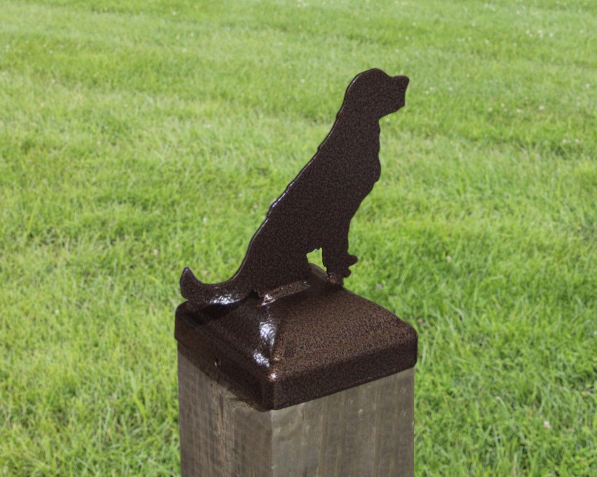 6X6 Golden Retriever Post Cap (5.5 x 5.5 Post Size) - Madison Iron and Wood