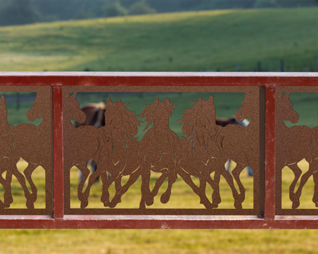 Horses Trotting Fence/Gate Panel Insert