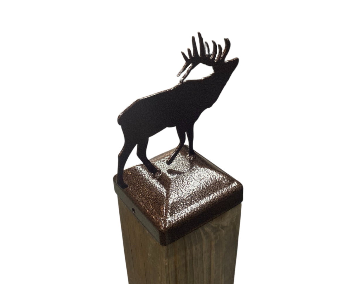 Elk Fence Post Cap (Multiple Post Sizes Available) - Madison Iron and Wood