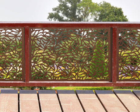 80"x30" - Garden Leaves Fence/Gate Panel Insert - Madison Iron and Wood