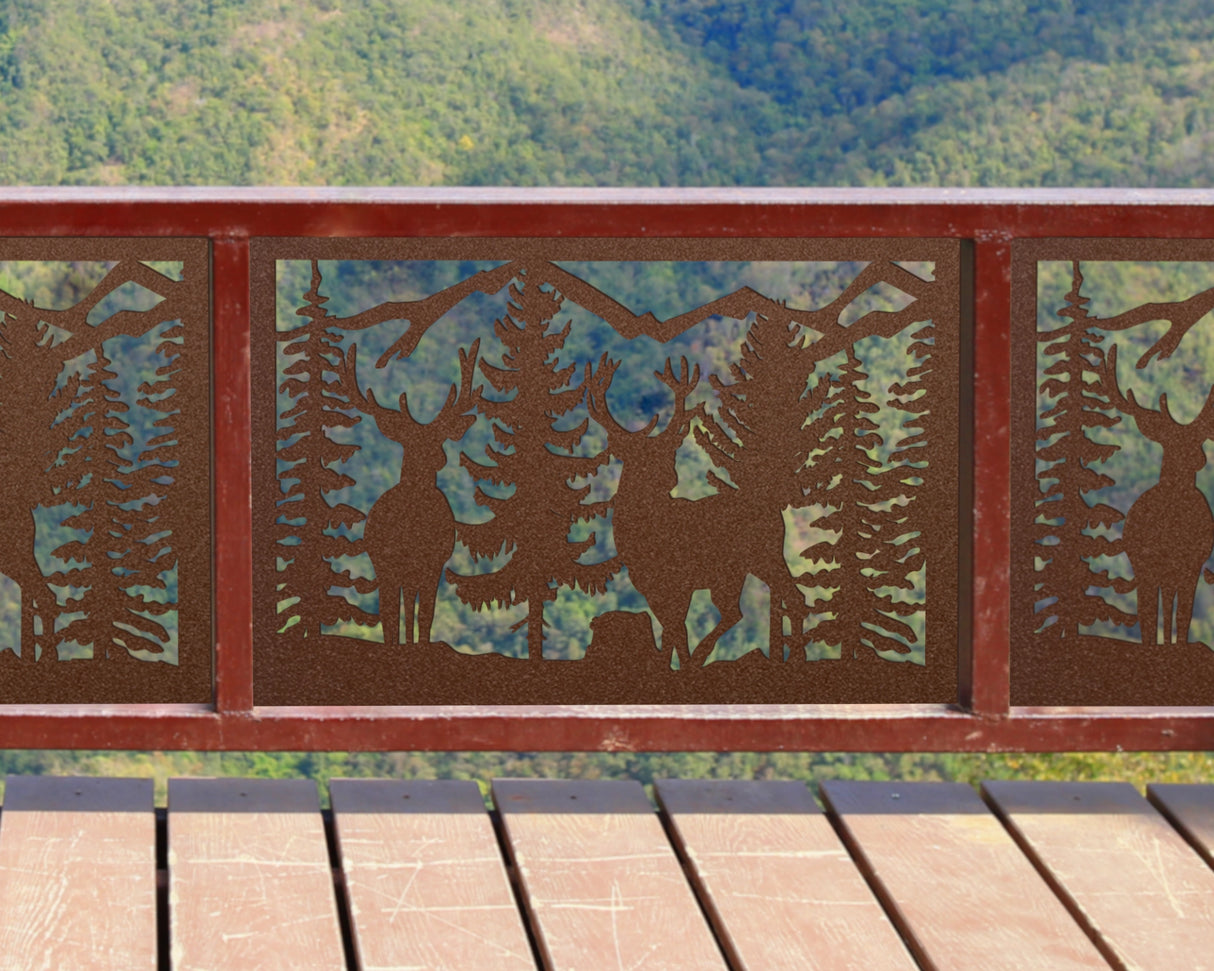 Deer and Bear Wildlife Landscape Fence/Gate Panel Insert