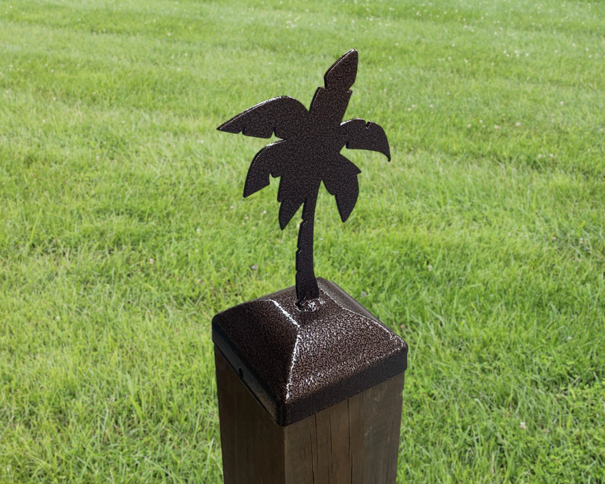 6X6 Palm Tree Post Cap (5.5 x 5.5 Post Size) - Madison Iron and Wood