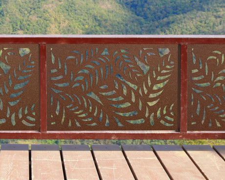 80"x30" - Budding Palm Leaf Pattern Fence/Gate Panel Insert - Madison Iron and Wood