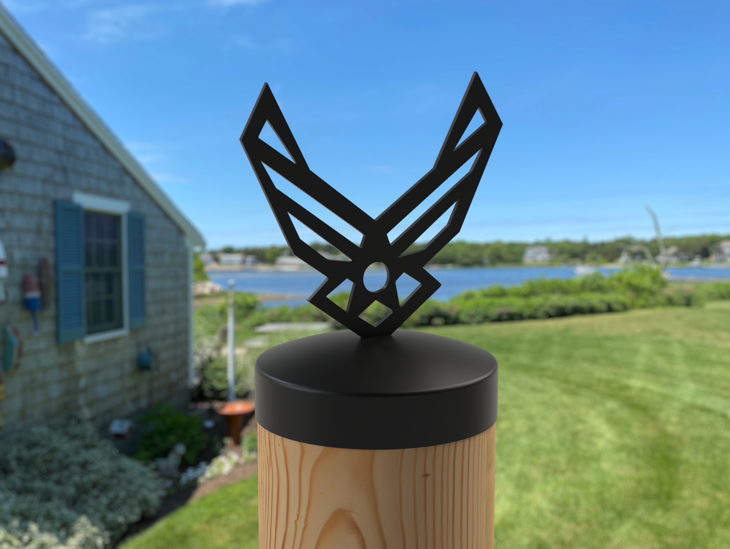 Airforce Logo, Round Post Cap (4x4 Round Post Size) - Madison Iron and Wood