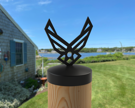 Airforce Logo, Round Post Cap (4x4 Round Post Size) - Madison Iron and Wood