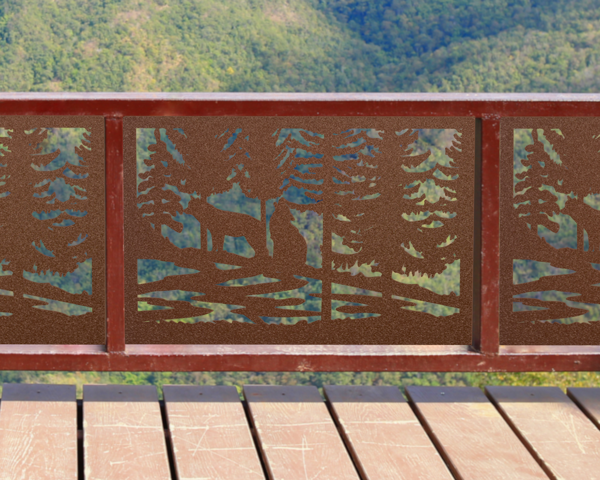 60"x30" - Wolves Howling Fence/Gate Panel Insert