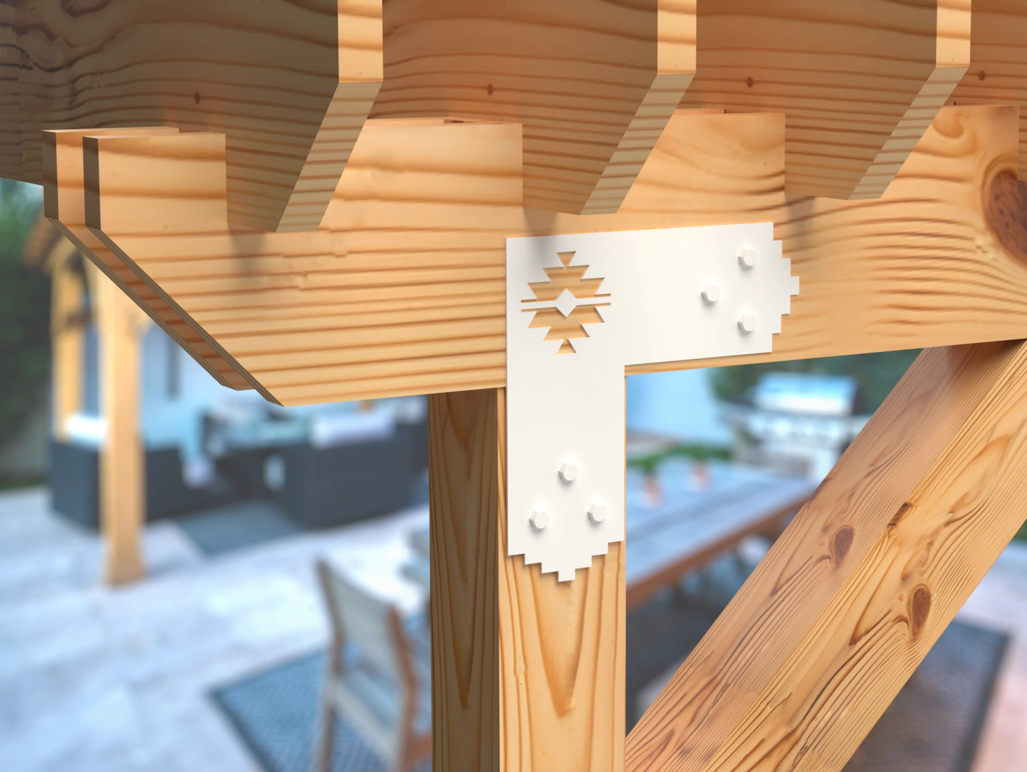 Aztec Style Brackets for 6" Post - Madison Iron and Wood