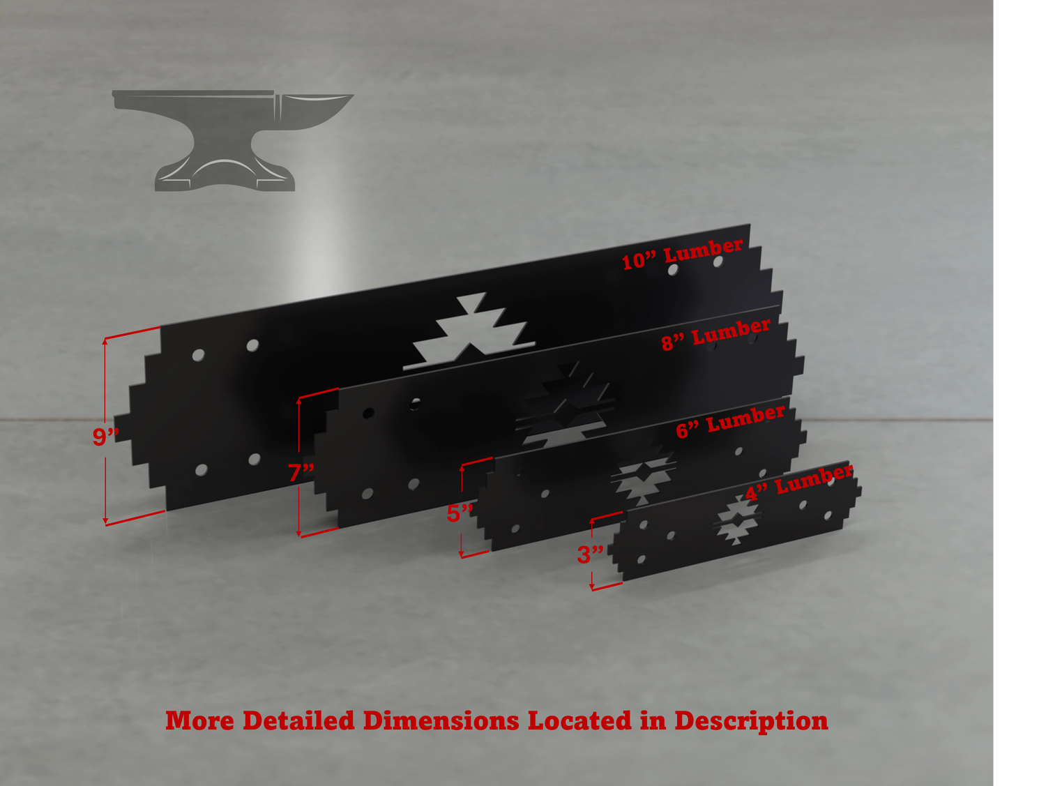 Aztec Style Straight Brackets - Various Sizes