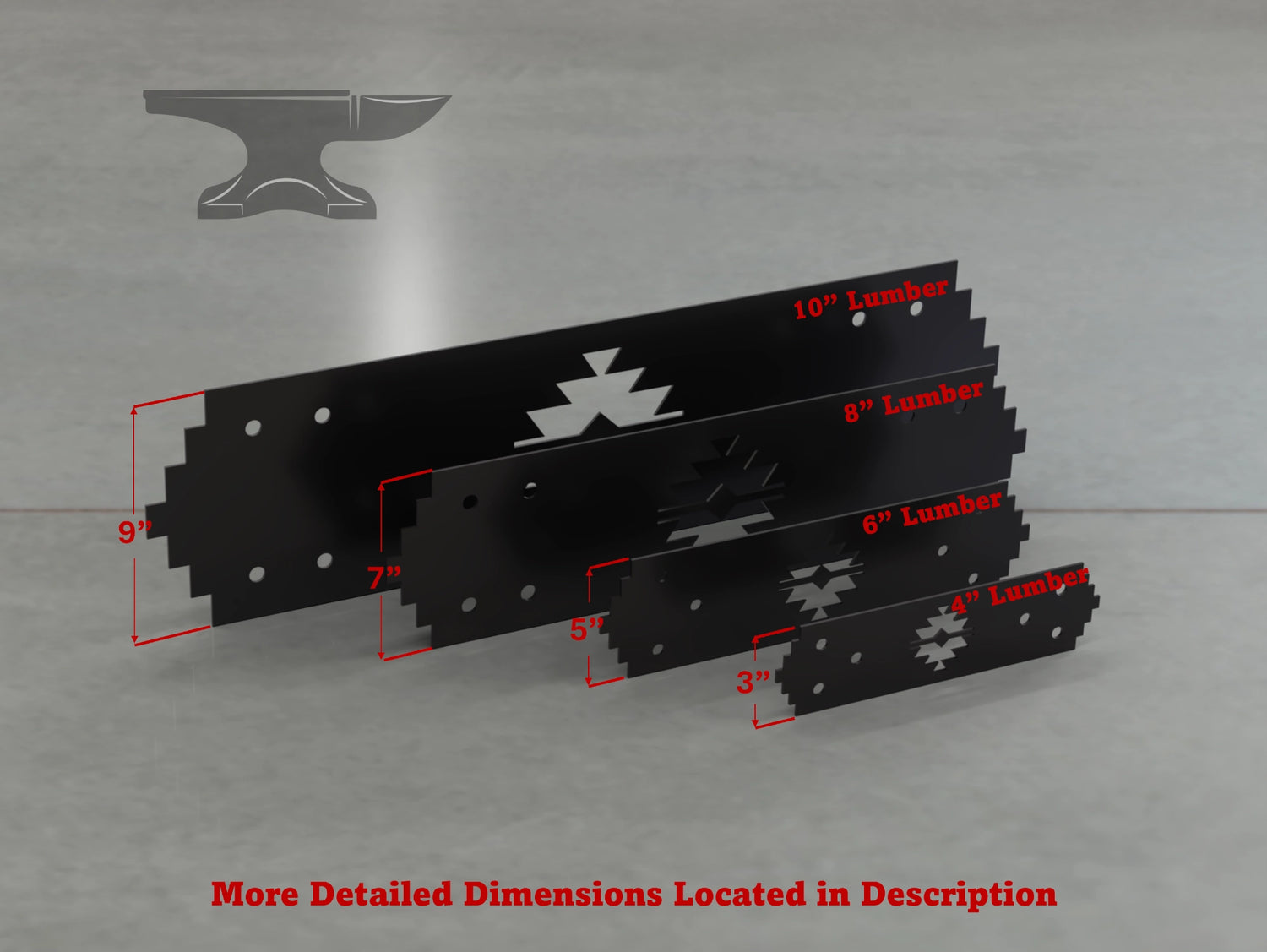 Aztec Style Straight Brackets - Various Sizes - Madison Iron and Wood
