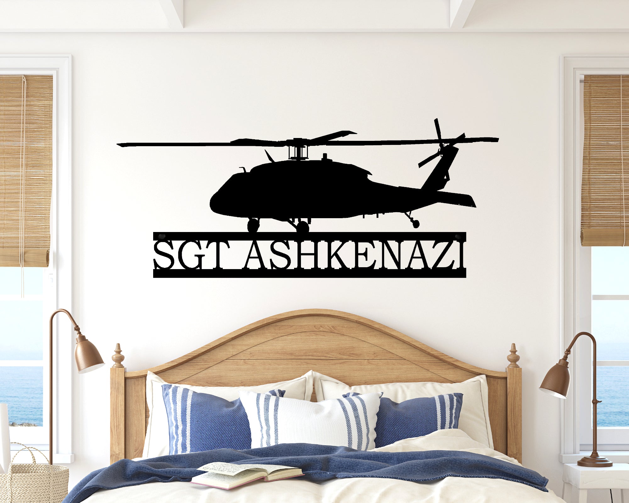 Helicopter UH-60 Black Hawk Personalized Metal Sign - Madison Iron