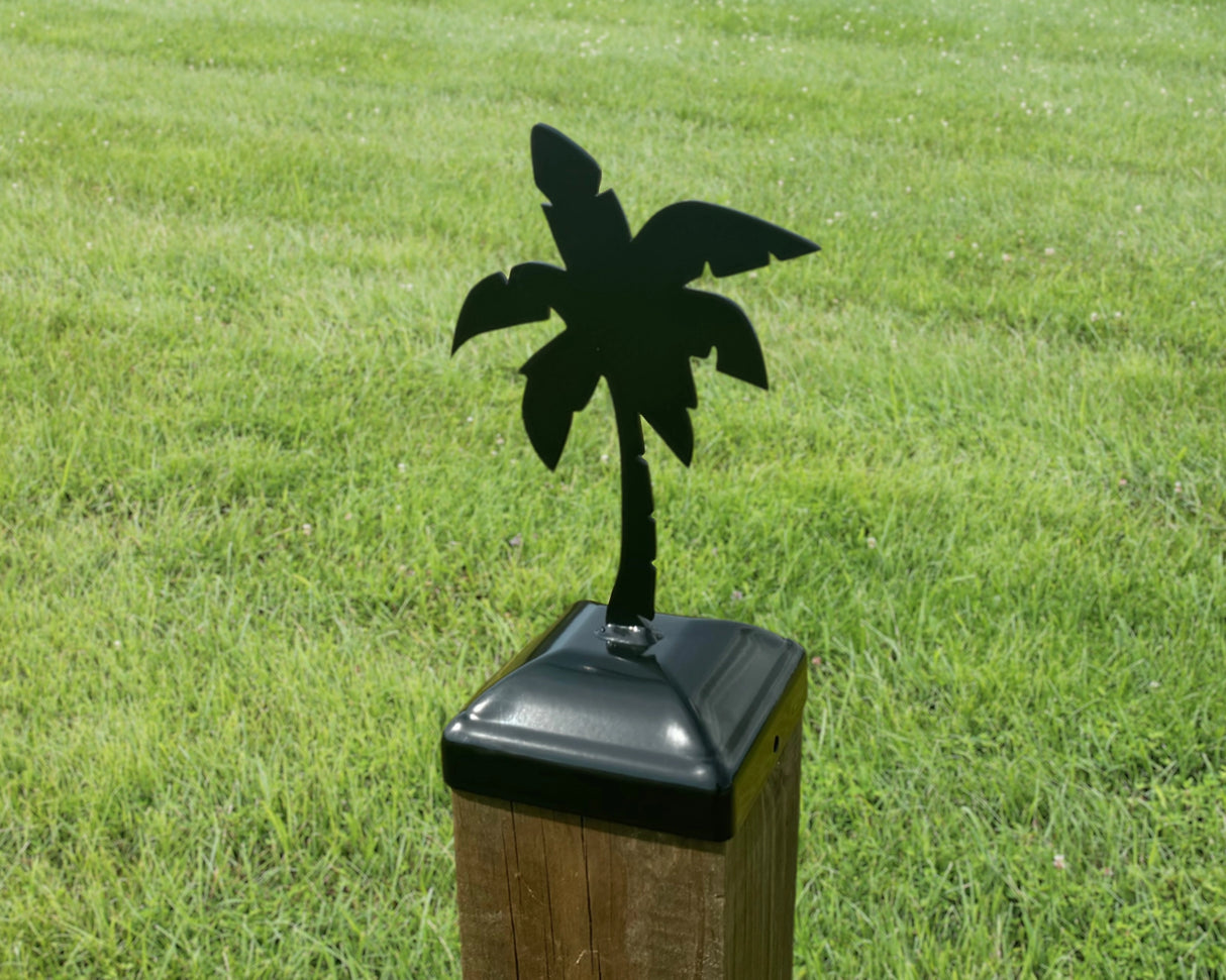 6X6 Palm Tree Post Cap (5.5 x 5.5 Post Size) - Madison Iron and Wood