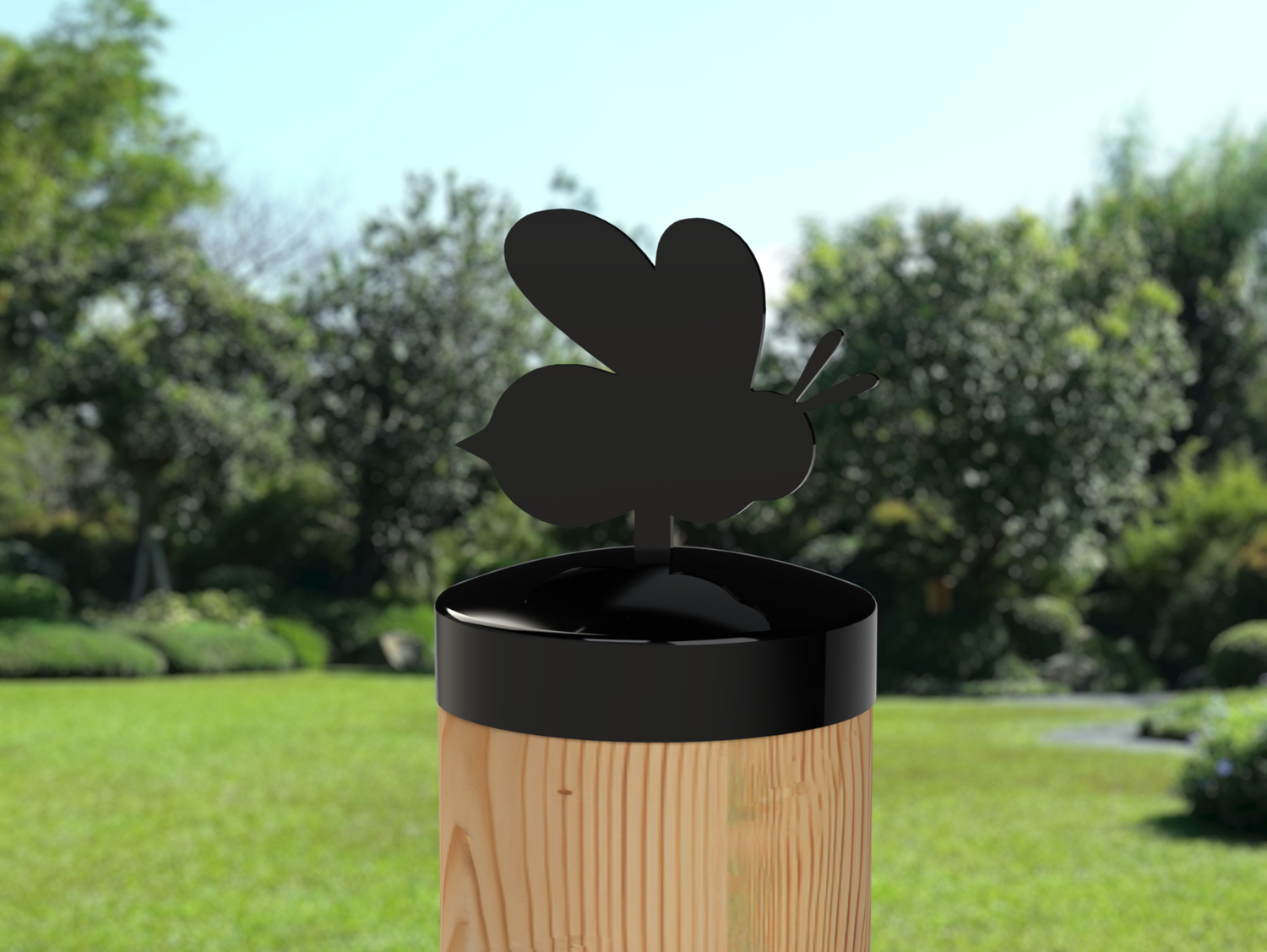 Bee, Round Post Cap (4x4 Round Post Size) - Madison Iron and Wood