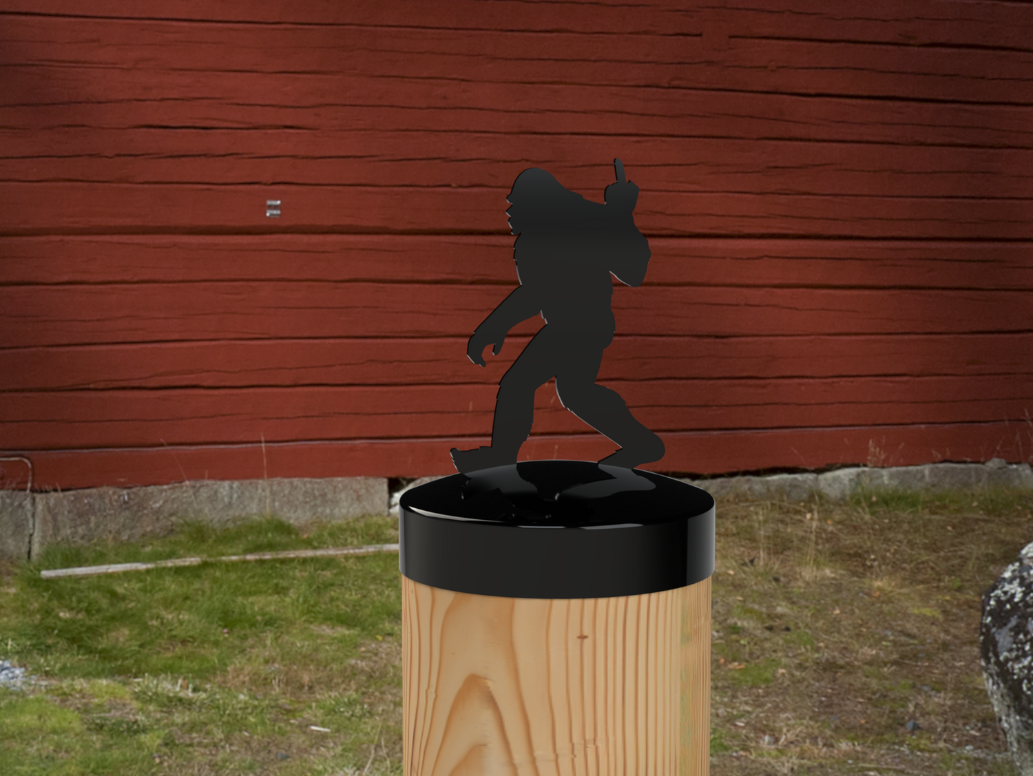 Bigfoot Middle Finger, Round Post Cap (4x4 Round Post Size) - Madison Iron and Wood