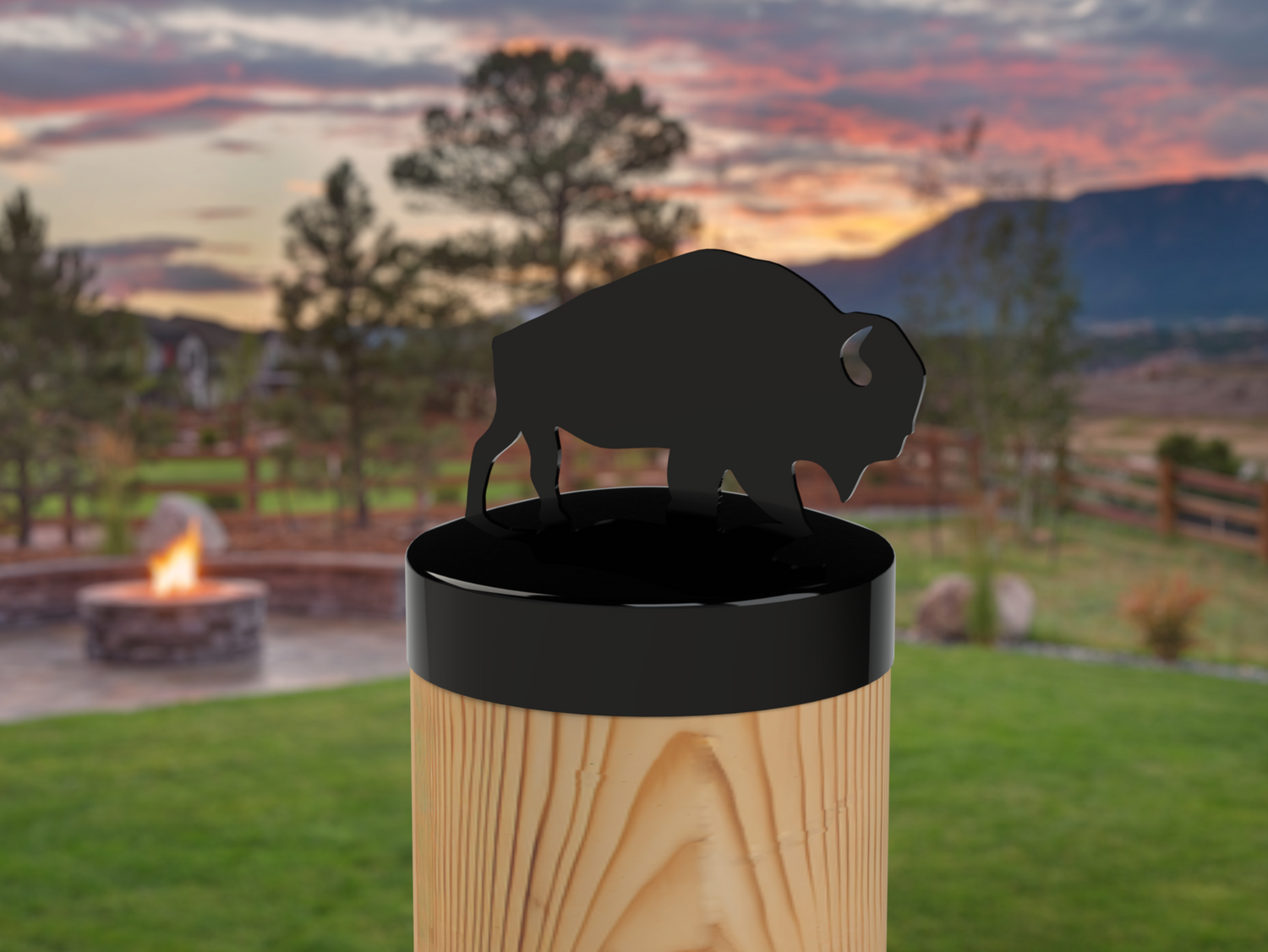 Buffalo, Round Post Cap (4x4 Round Post Size) - Madison Iron and Wood