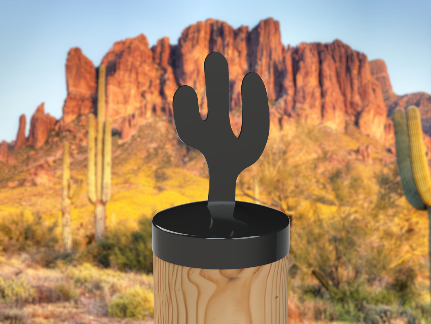 Cactus, Round Post Cap (4x4 Round Post Size) - Madison Iron and Wood