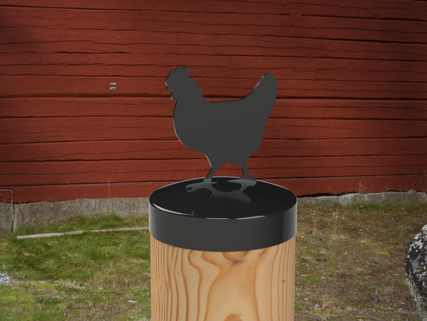 Chicken, Round Post Cap (4x4 Round Post Size) - Madison Iron and Wood