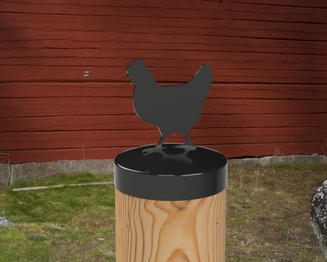 Chicken, Round Post Cap (4x4 Round Post Size) - Madison Iron and Wood