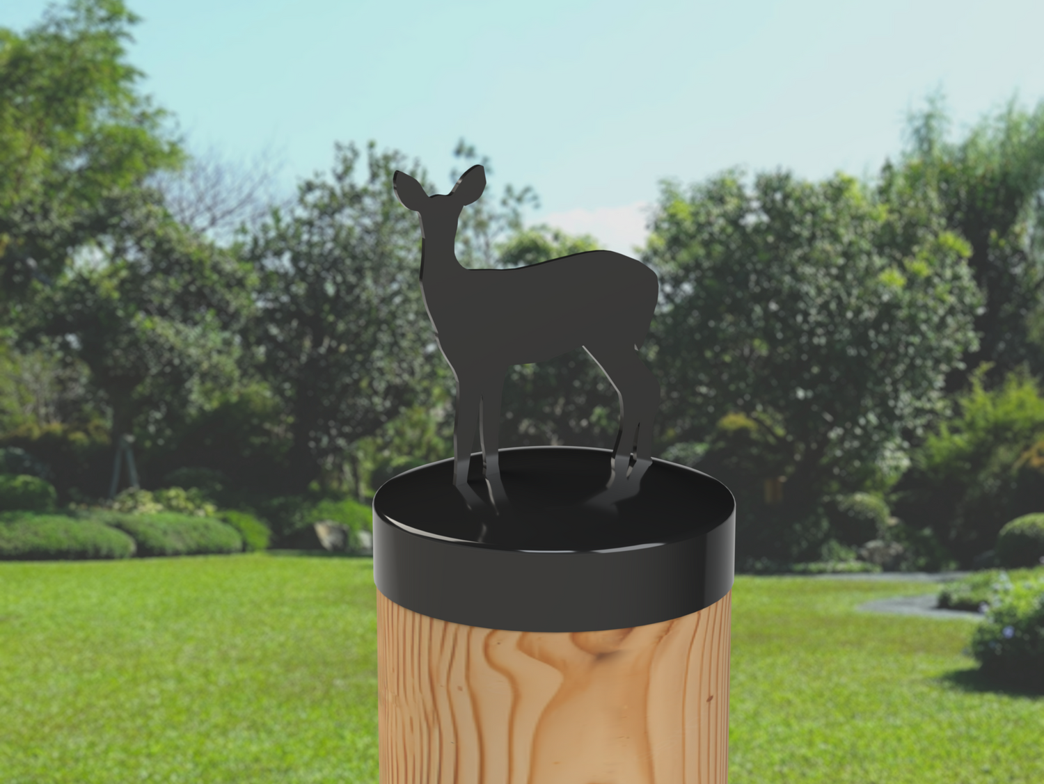 Doe, Round Post Cap (4x4 Round Post Size) - Madison Iron and Wood