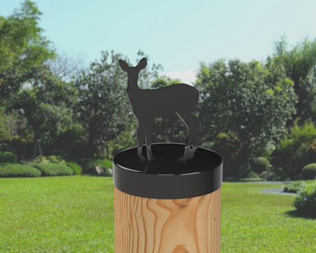Doe, Round Post Cap (4x4 Round Post Size) - Madison Iron and Wood