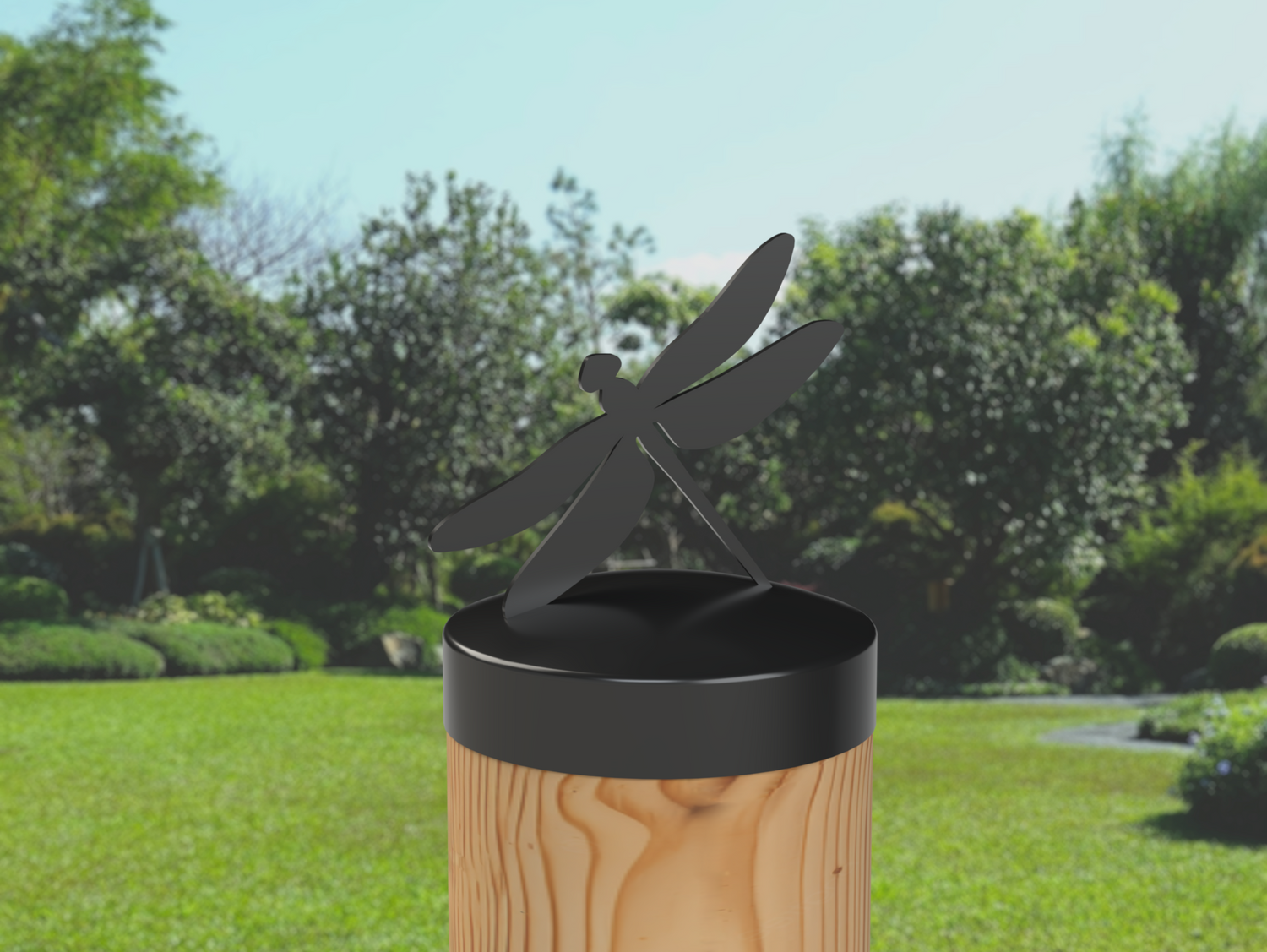 Dragonfly, Round Post Cap (4x4 Round Post Size) - Madison Iron and Wood