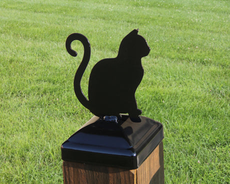 True Size 6x6 Post Cap with Dog or Cat Finial Choice - Madison Iron and Wood