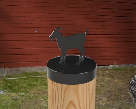 Goat, Round Post Cap (4x4 Round Post Size) - Madison Iron and Wood