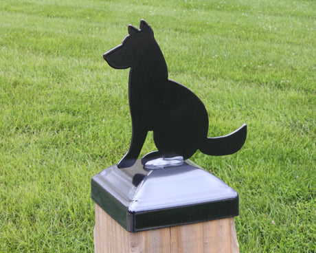 True Size 6x6 Post Cap with Dog or Cat Finial Choice - Madison Iron and Wood