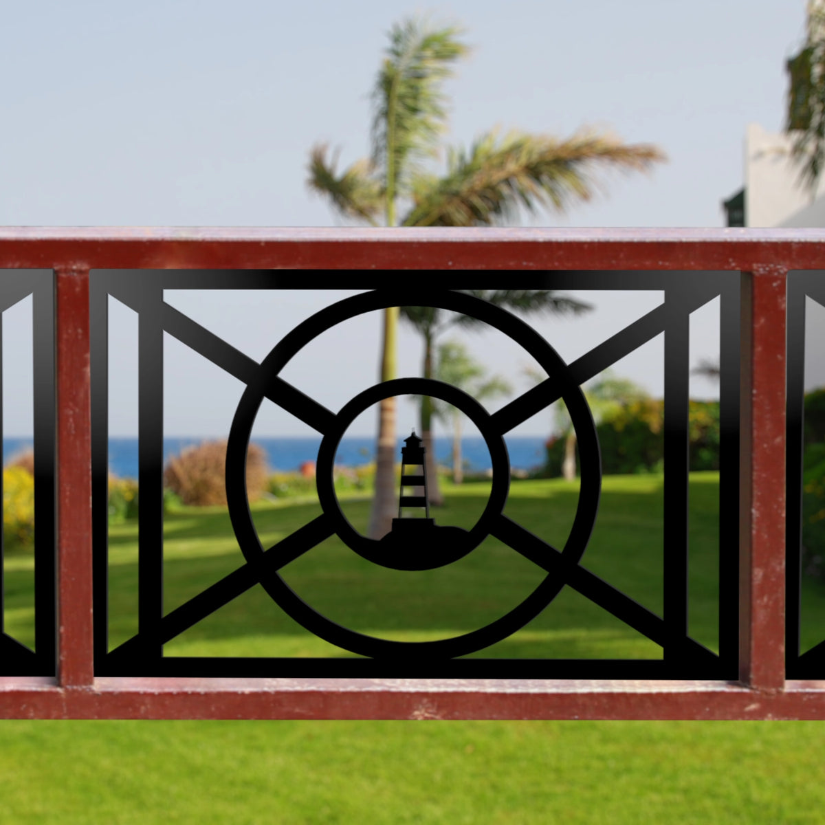 Nautical Lighthouse Design Fence/Gate Panel Insert | Madison Iron and Wood