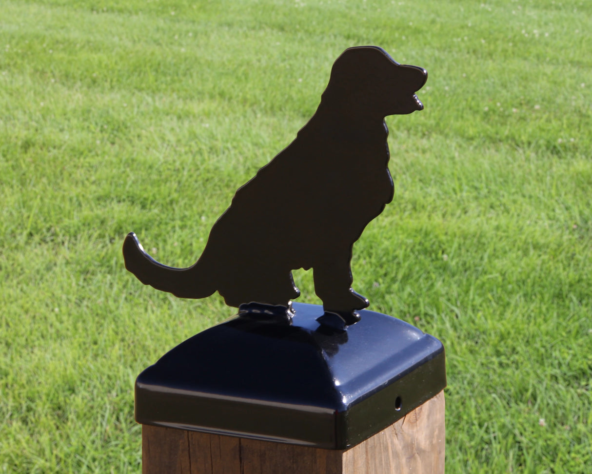 6X6 Golden Retriever Post Cap (5.5 x 5.5 Post Size) - Madison Iron and Wood