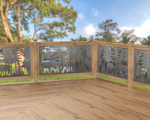 80"x30" - Moose Landscape Fence/Gate Panel Insert - Madison Iron and Wood
