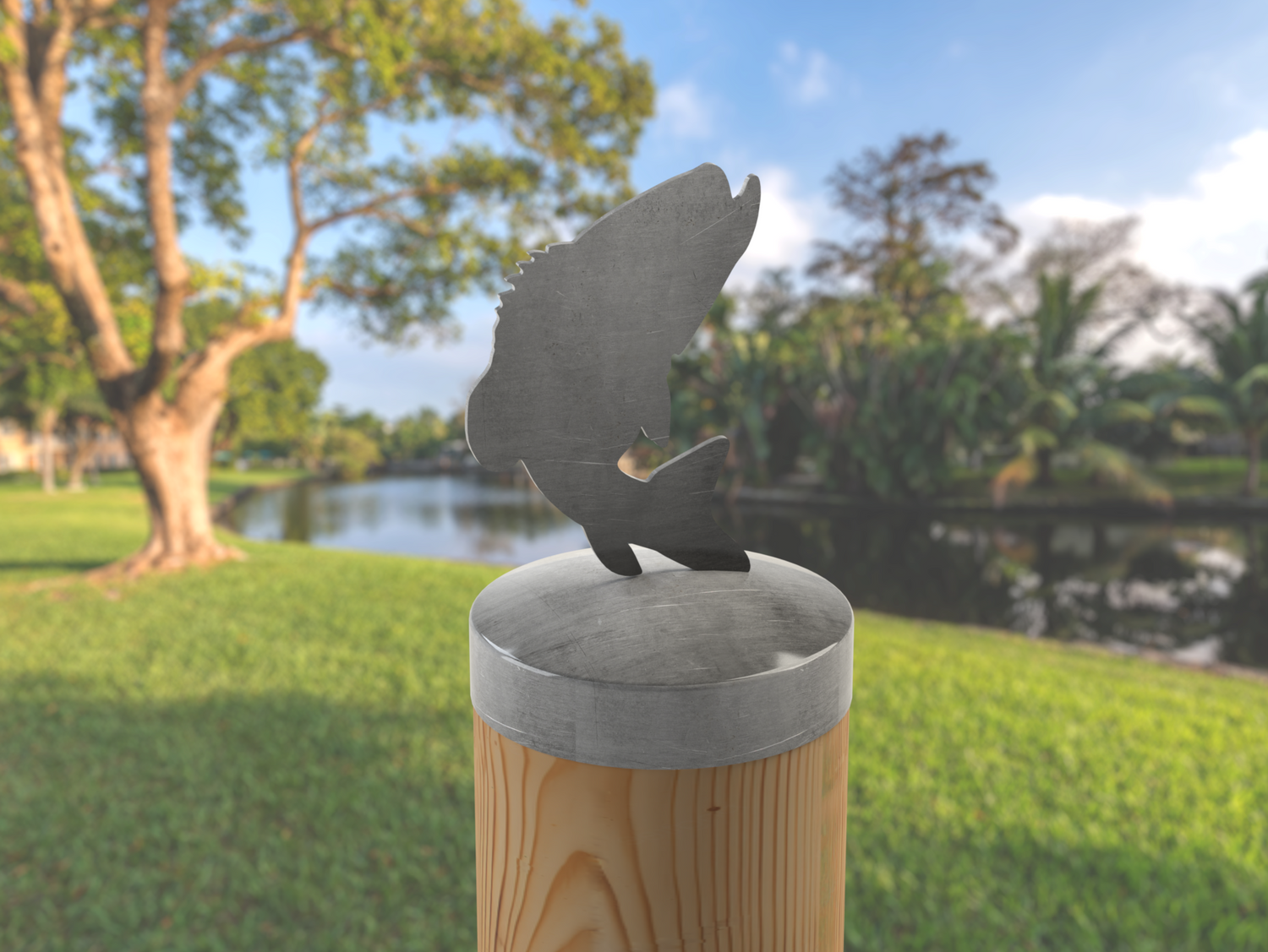 Bass, Round Post Cap (4x4 Round Post Size) - Madison Iron and Wood