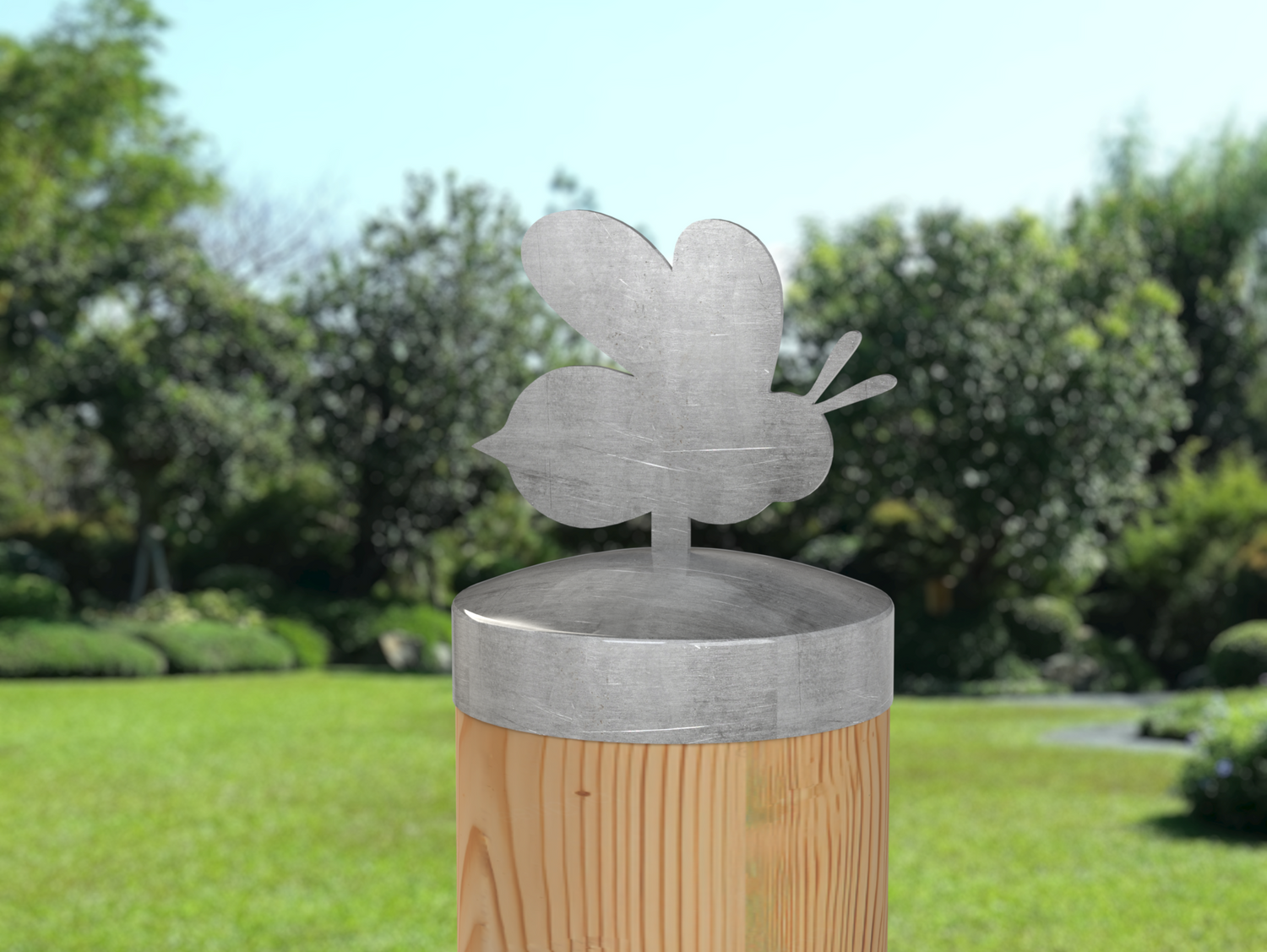 Bee, Round Post Cap (4x4 Round Post Size) - Madison Iron and Wood