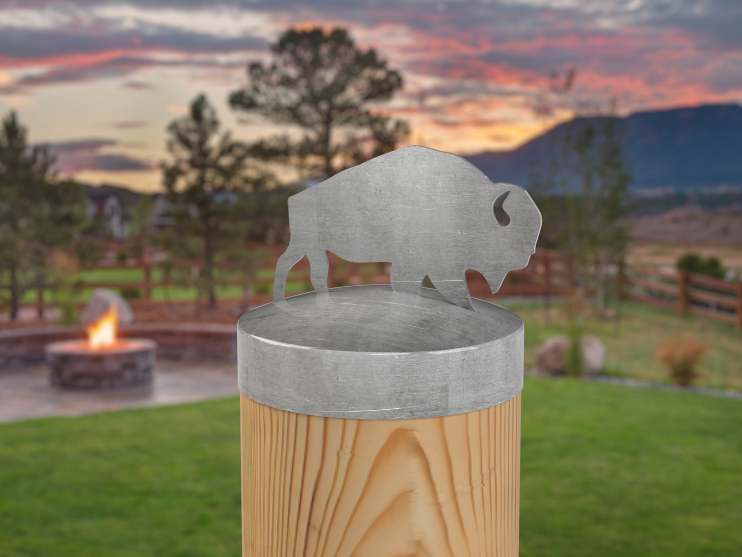 Buffalo, Round Post Cap (4x4 Round Post Size) - Madison Iron and Wood