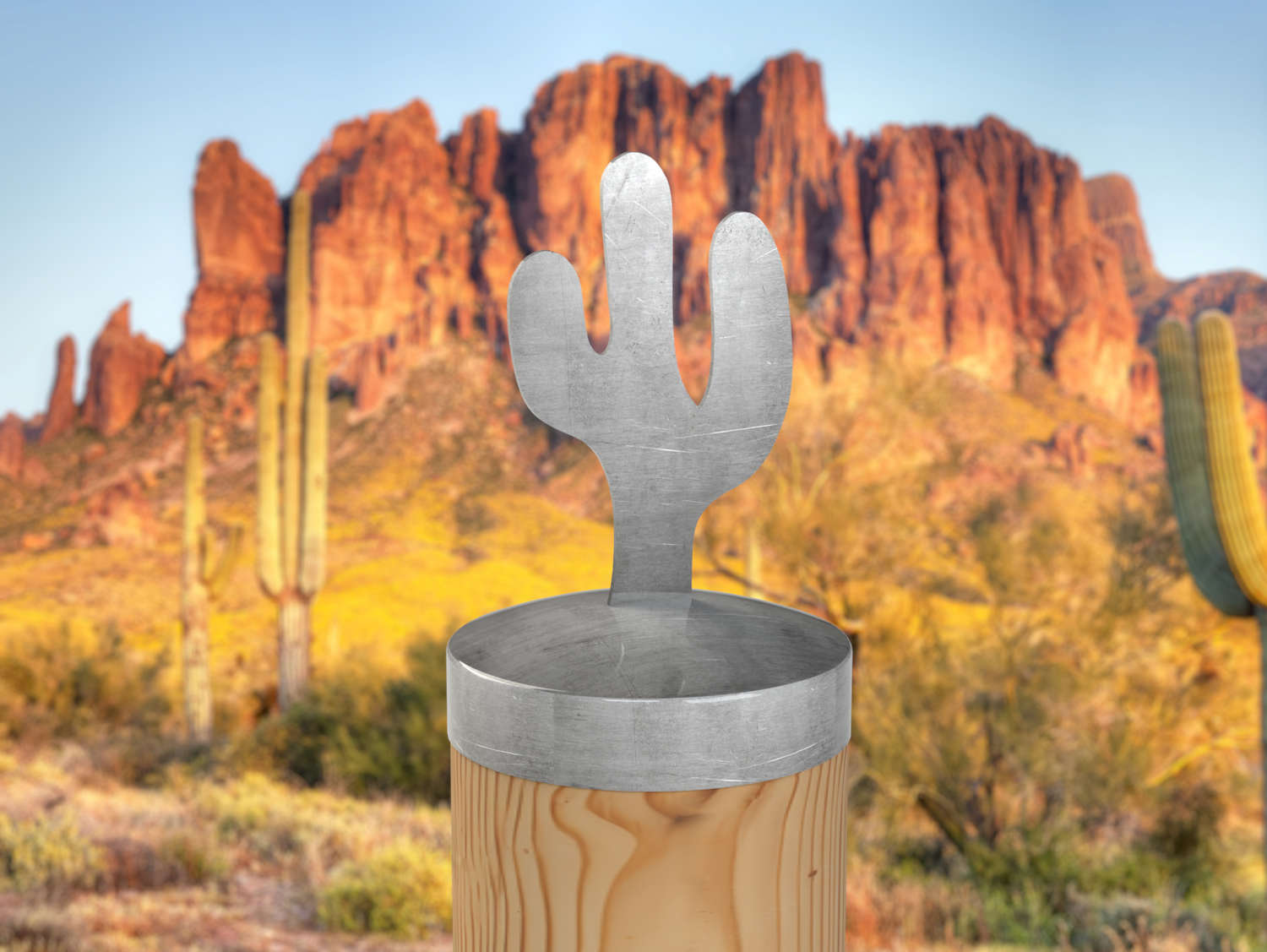 Cactus, Round Post Cap (4x4 Round Post Size) - Madison Iron and Wood