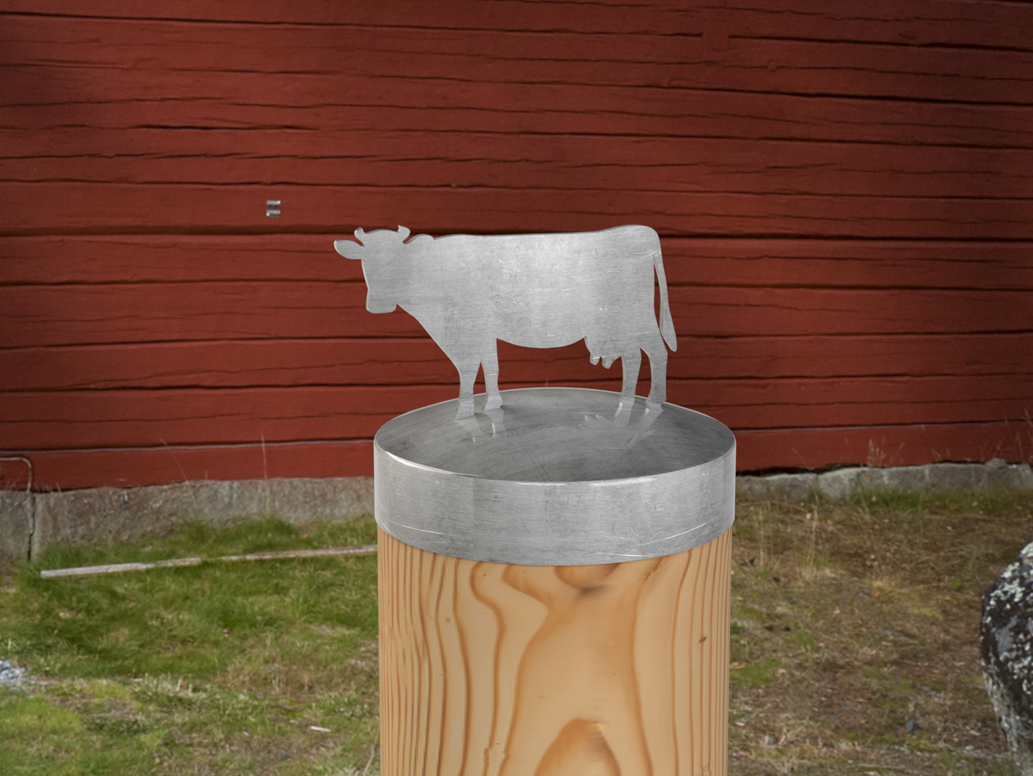 Cow, Round Post Cap (4x4 Round Post Size) - Madison Iron and Wood